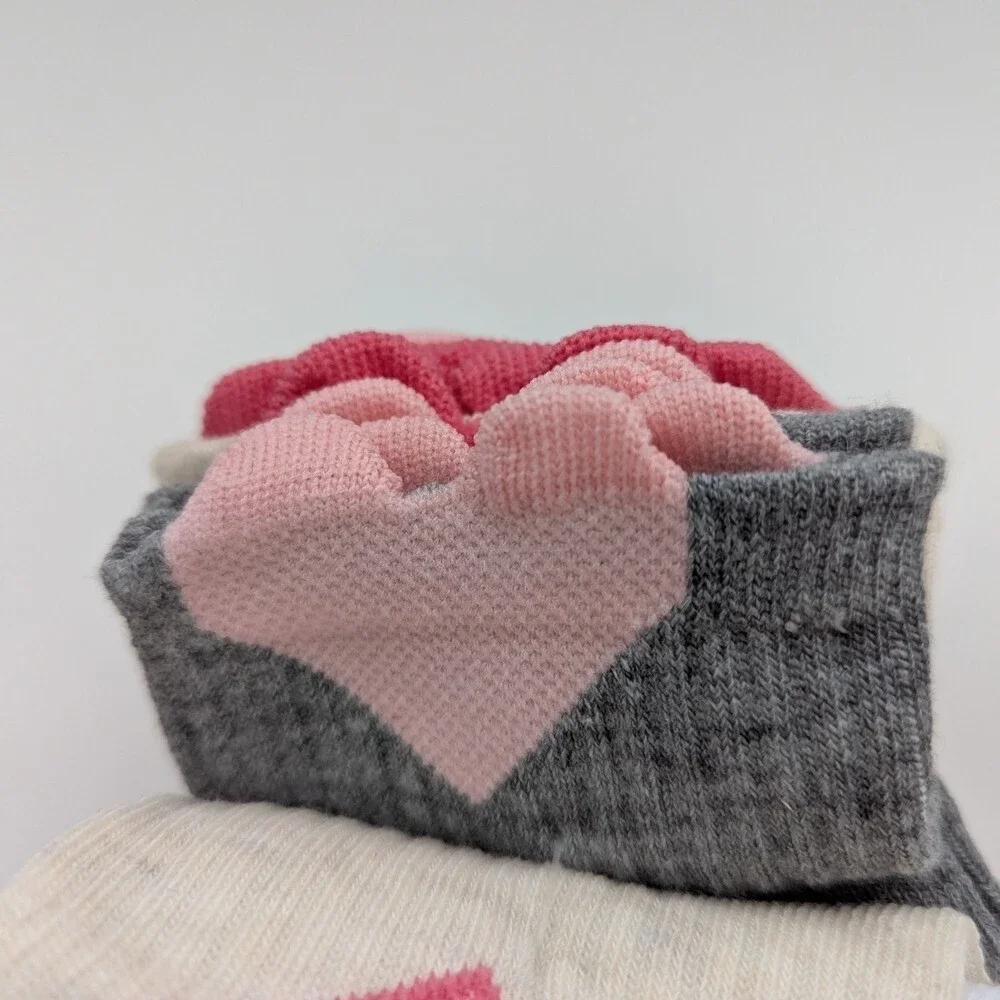 NWT Juicy Couture 10 Pair of 2 Tone Women's (Size 4-10) Quarter Socks w/Hearts